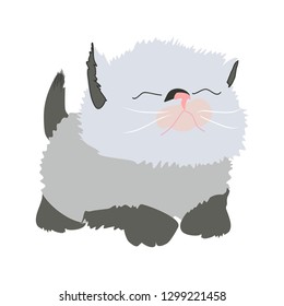 Cute siamese kitten vector isolated