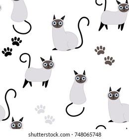 cute siamese seamless pattern
