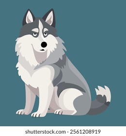 Cute Siberian Husky Dog character artwork, dog artwork, husky