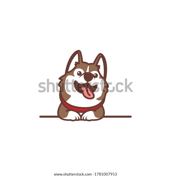 Cute Siberian Husky Dog Smiling Over Stock Vector (royalty Free 