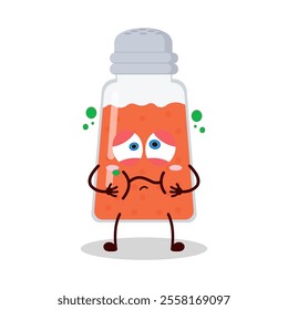 cute sick expression of chili powder cartoon character
