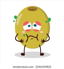 cute sick expression of olive character