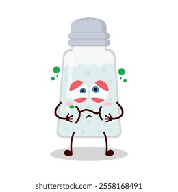 cute sick expression of salt cartoon character
