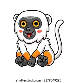 Cute sifaka lemur monkey cartoon sitting