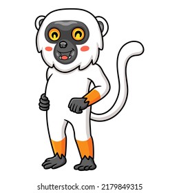 Cute sifaka lemur monkey cartoon standing