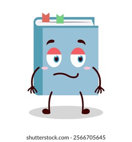 cute silent expression of blue book cartoon character
