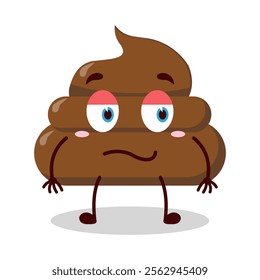 cute silent expression of chicken poop cartoon character
