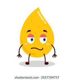 cute silent expression of gold drop cartoon character