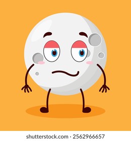 cute silent expression of moon cartoon character
