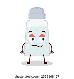 cute silent expression of salt cartoon character
