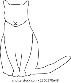 cute Silhouette Cat Vector Image 