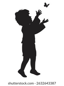 Cute Silhouette of a Child Illustration