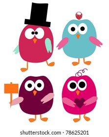 Cute silly birds