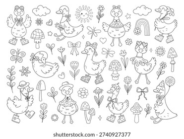 Cute silly goose coloring