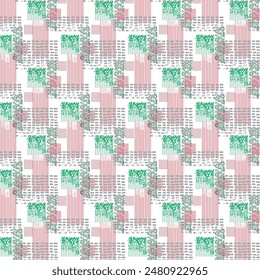Cute silver floral pattern and Colorful pattern on a white background