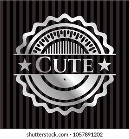 Cute silver shiny emblem