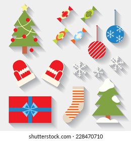 Cute simple abstract Christmas decoration set
