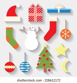 Cute simple abstract Christmas decoration set