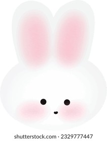 Cute simple animal, charming rabbit icon vector.