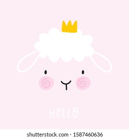 Cute simple animal portraits - sheep. Great for designing baby clothes.
