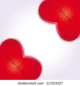 Cute and simple background with red hearts