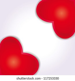 Cute and simple background with red hearts