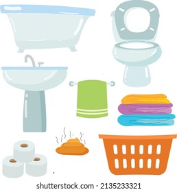 Cute-simple Badezimmerklammer, Vektorgrafik