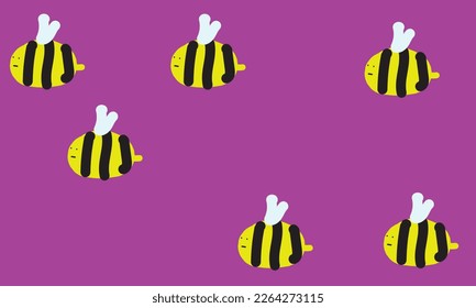 cute and simple bee wallpaper with a purple textured background