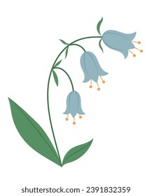 Cute and simple bellflower, hand drawn vector illustration in flat design