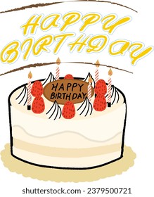 Cute simple birthday cake illustration