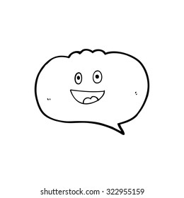 cute simple black and white line drawing cartoon  speech balloon