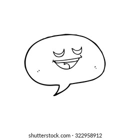 cute simple black and white line drawing cartoon  speech bubble