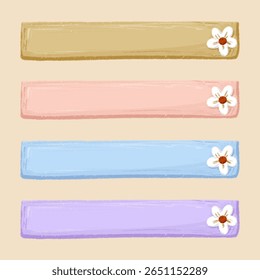 Cute Simple Blank Label With Flowers Decoration
