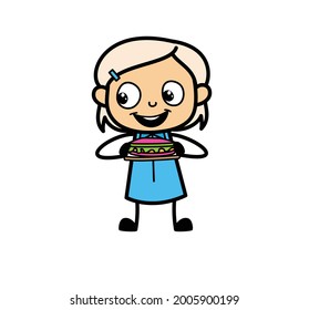 Cute Simple Blonde Girl having burger