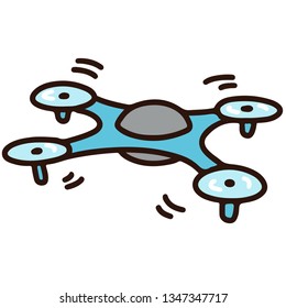 Cute and simple blue drone illustration