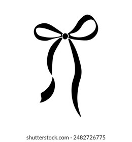 Cute simple bow. Bowknot for hair decor. Trendy girls hair braiding accessorie. Vector Illustration 
