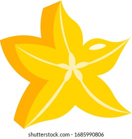 Cute simple bright starfruit graphic