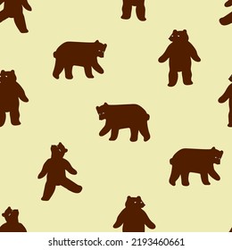 Cute  and simple brown teddy bear seamless pattern . Childish background for dresses,textiles, wallpapers, designer paper, etc.