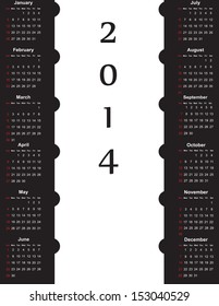 Cute and simple calendar on 2014 year