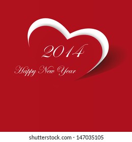 Cute and simple card on New Year 2014