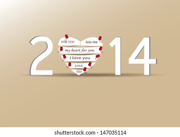 Cute and simple card on New Year 2014