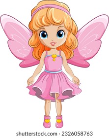 Cute simple cartoon fairy illustration