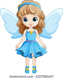 Cute simple cartoon fairy illustration