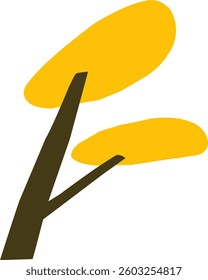 cute simple cartoon tree, circle shaped tree, hand drawn plant suitable for children book background and ornament
