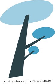 cute simple cartoon tree, circle shaped tree, hand drawn plant suitable for children book background and ornament
