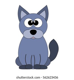 Cute simple cartoon wolf.