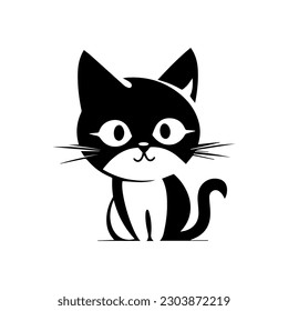 Cute simple cat illustration template, suitable for symbol, logo, icon, sticker, etc..