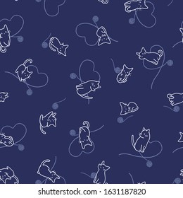 Cute and simple cat seamless pattern,