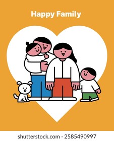 Cute and simple character illustration human and animal