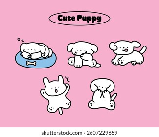Cute and simple character illustration human and animal